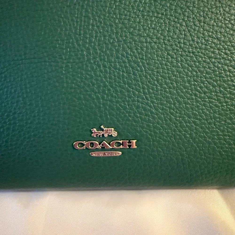 ☘️Coach NWT Slim Crossbody Bag in shamrock Green with Silver Accents - Picture 5 of 6